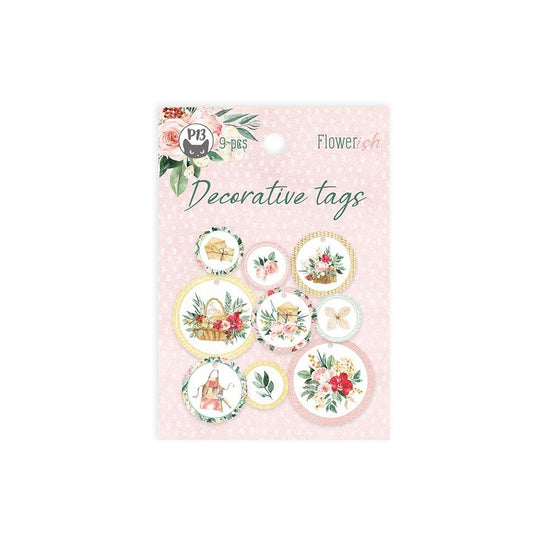 Flowerish Double-Sided Cardstock Tags 9/Pkg 