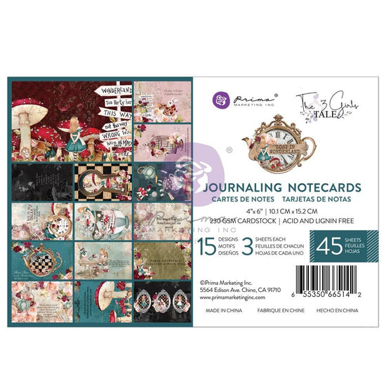 Lost In Wonderland Journaling Cards 4"X6" 45/Pkg 15 Designs/3 Each