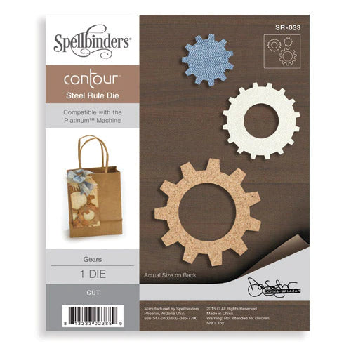 GEARS CONTOUR STEEL RULE DIE BY DONNA SALAZAR