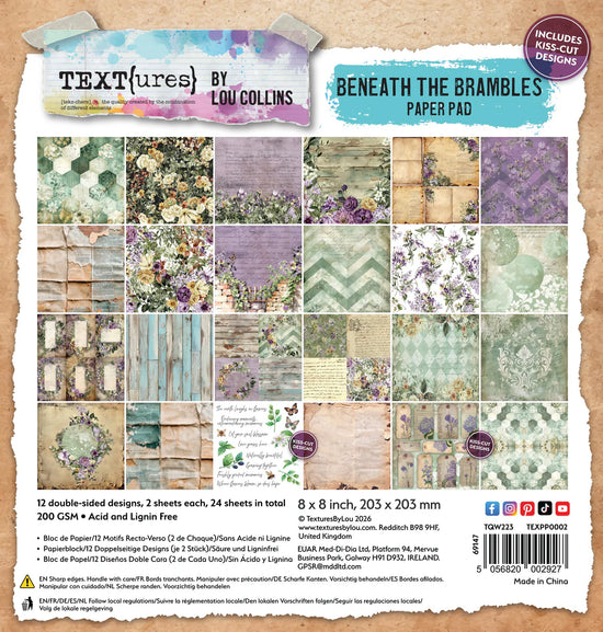 TEXT{ures} Beneath the Brambles 8in x 8in Paper Pad