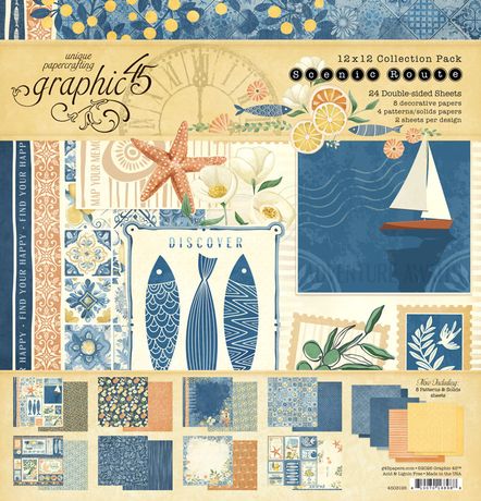 Graphic 45 Collection Pack 12"X12" Scenic Route