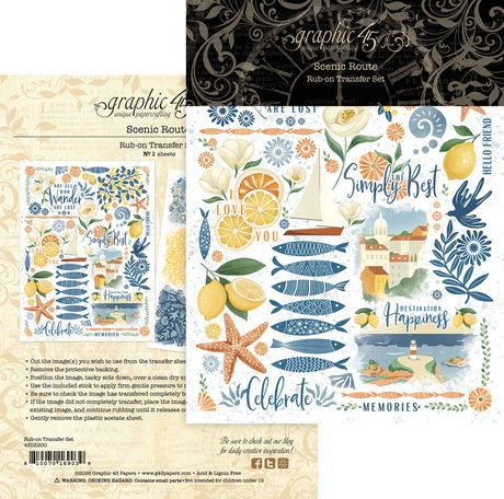Graphic 45 Rub-On Transfers Scenic Route
