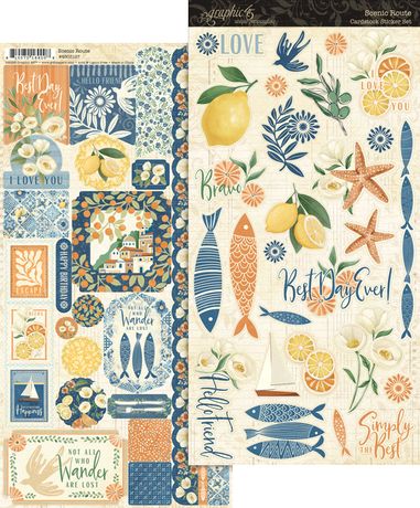 Graphic 45 Sticker Sheet Scenic Route