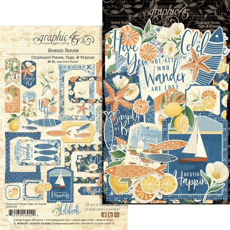 Graphic 45 Chipboard Die-Cuts Scenic Route