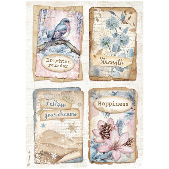 Stamperia Rice Paper Sheet A4 Create Happiness Dewdrops 4 Cards