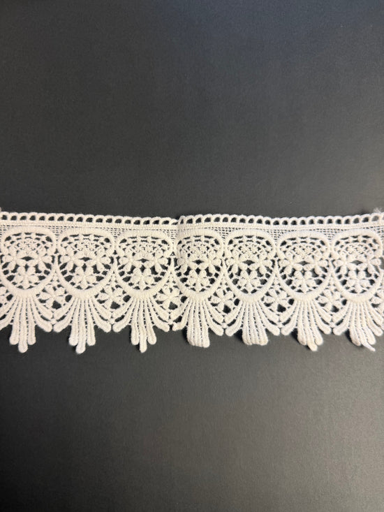 White Lace Edge Trim 1/2 yrd