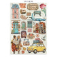 Junk journal stickers, cut-outs, backgrounds - Art of Travelling