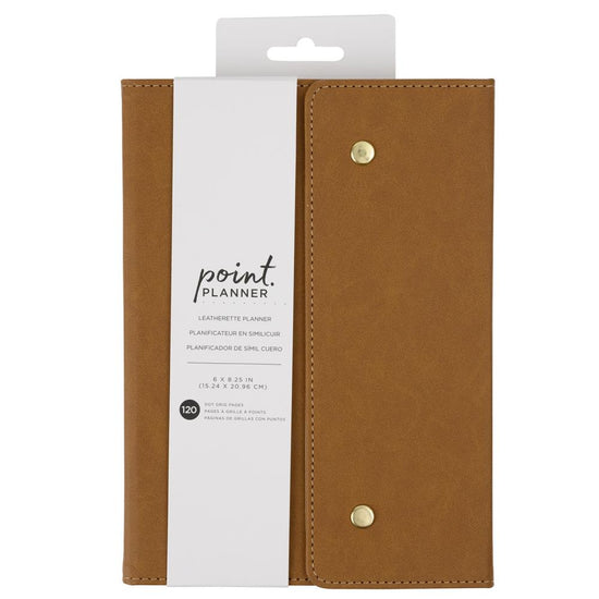 AC Point Planner Snap Leatherette Planner 6"X8” Brown - Dot Grid - 120 Sheets