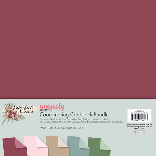Uniquely PAPERBARK BLOOMS COORDINATING CARDSTOCK BUNDLE