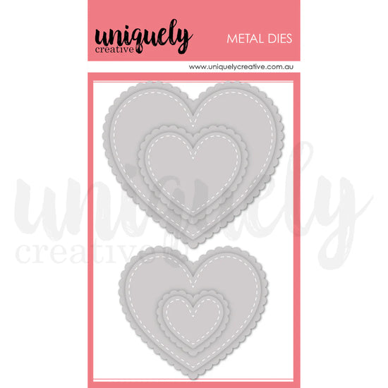 Uniquely STITCHED NESTING & SCALLOPED HEARTS DIE