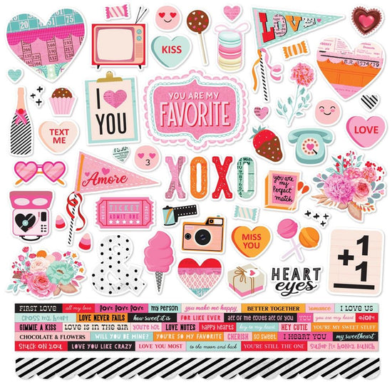 Heart Eyes Cardstock Stickers 12"X12"