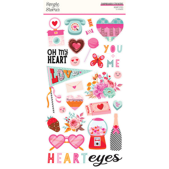 Simple Stories – Heart Eyes – 6×12 Chipboard Stickers
