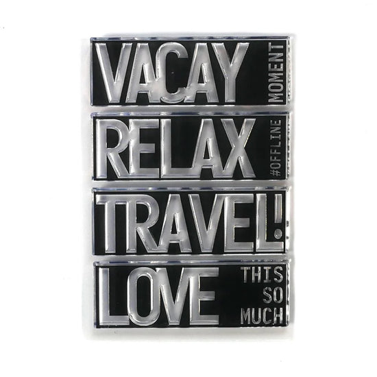 Elizabeth Craft Block Words - Travel stamp