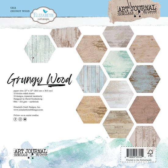 Elizabeth Craft Grungy Wood paper pack