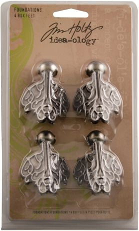 Pre Orden Tim Holtz Idea-Ology Metal Foundations Box Feet 1.5"X2" 4/Pkg Pre Orden