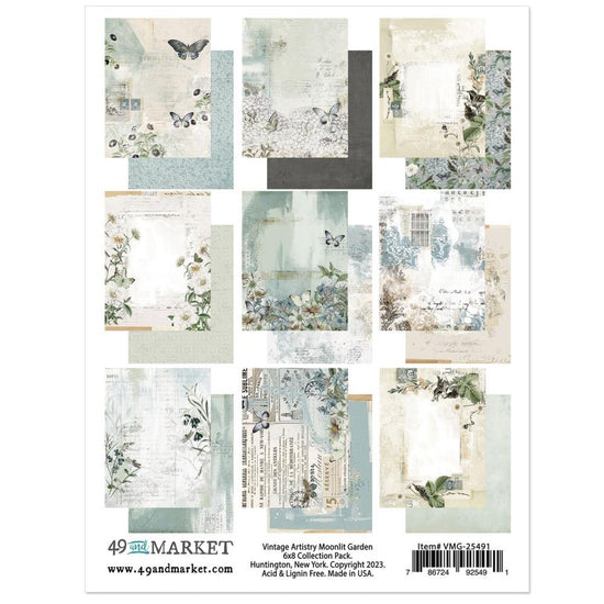 49 And Market Collection Pack 6"X8" Vintage Artistry Moonlit Garden