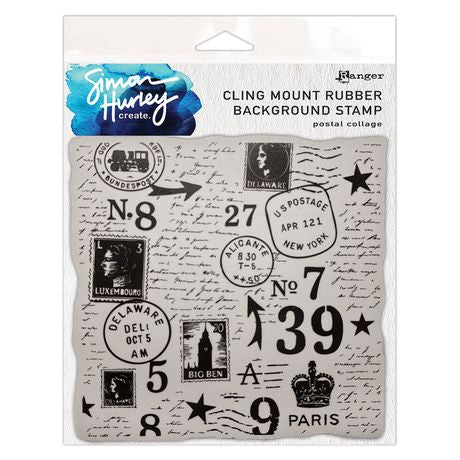 Simon Hurley create. Cling Mount Stamp 6X6 Postal Collage