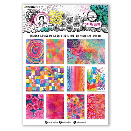 Art By Marlene Signature Collage Paper 8.25"X11.5" 20/Pkg Nr. 02, Colorful