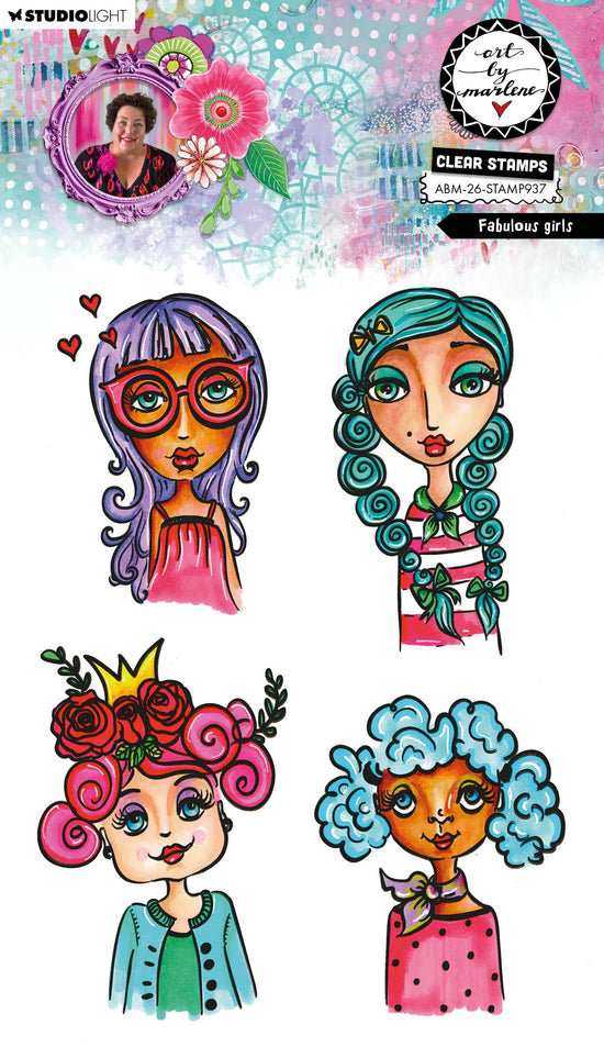 Art by Marlene Clear Stamp Fabulous Girls Art by Marlene 4 Pieces