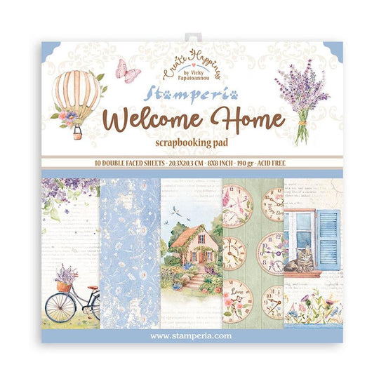 Stamperia Double-Sided Paper Pad 8"X8" 10/Pkg Create Happiness Welcome Home