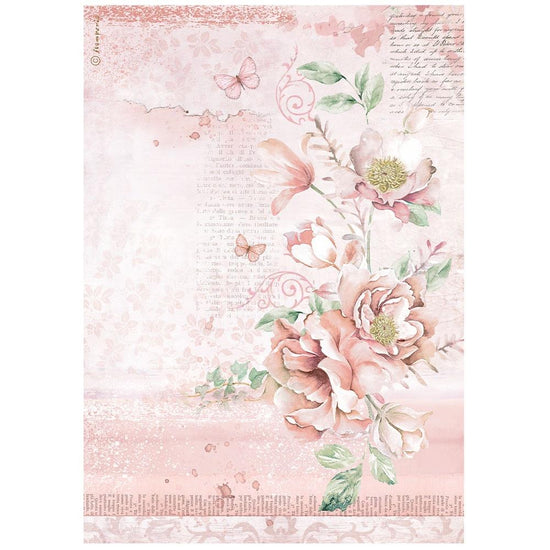 Stamperia Rice Paper Sheet A4 Roseland Flowers