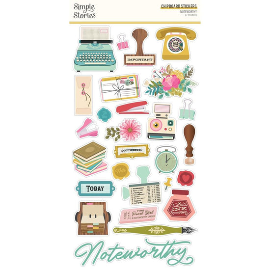 Noteworthy Chipboard Stickers 6"X12"