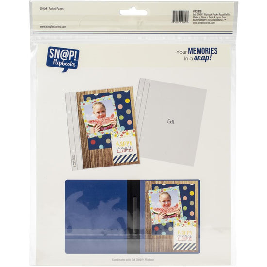 Simple Stories Sn@p! Pocket Pages For 6"X8" Flipbooks 10/Pkg (1) 6"X8" Pocket