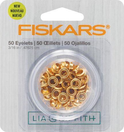 Fiskars Lia Griffith Eyelets 50/Pkg Gold