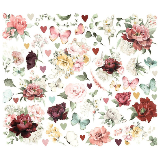 Simple Vintage Love Story Bits & Pieces Die-Cuts 57/Pkg Floral