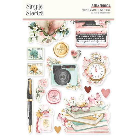 Simple Stories Sticker Book 12/Sheets Simple Vintage Love Story