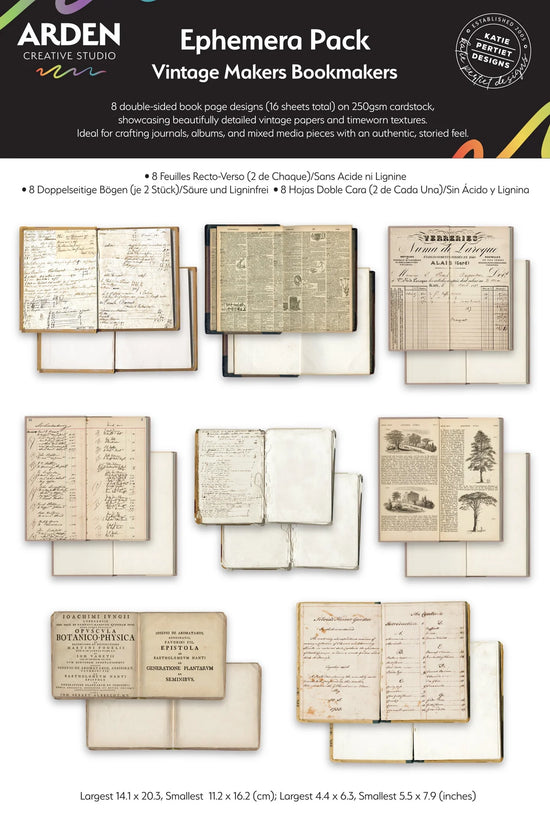 Arden Creative Studio Vintage Makers Bookmakers Ephemera Pack