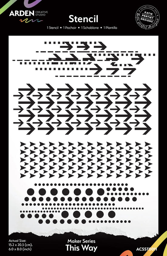 Arden Creative Studio Maker Series This Way 6in x 8in Stencil