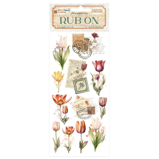 Stamperia Rub-On 4"X8.5" Art of Traveling Tulips