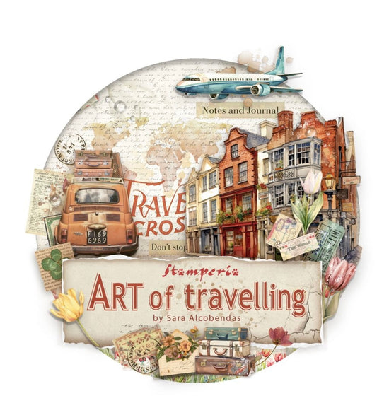 Stamperia Art of Traveling Colección Completa (28 productos)