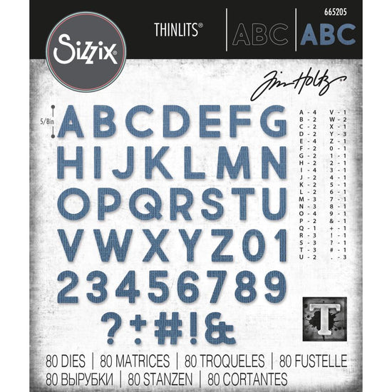 Sizzix Thinlits Dies By Tim Holtz 80/Pkg Alphanumeric Bold 