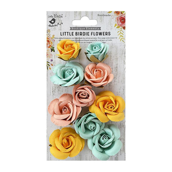 Little Birdie Joanna Paper Flowers 10/Pkg Pastel Palette