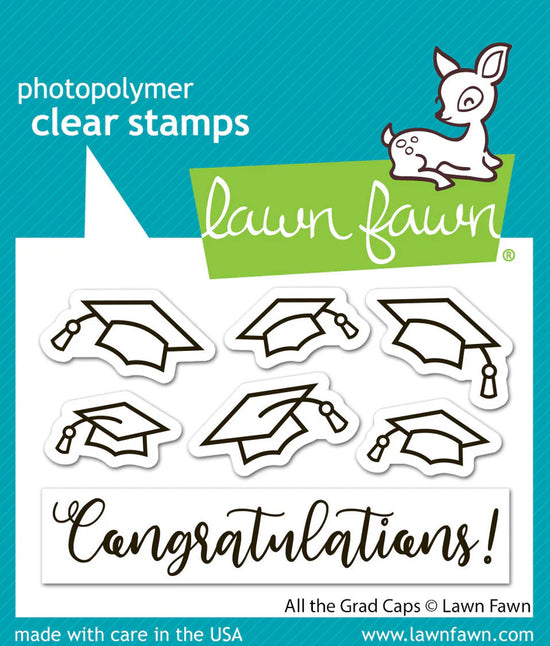 Lawn Fawn all the grad caps stamp