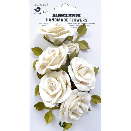 Little Birdie Marva Paper Flowers 4/Pkg Shabby Chic Bouquet