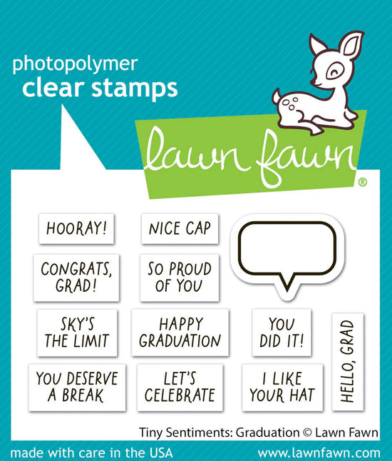 Lawn Fawn tiny sentiments: graduation stamp