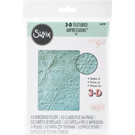 Sizzix Textured Impressions Embossing Folder-Katelyn Lizardi Winter Snowflakes 