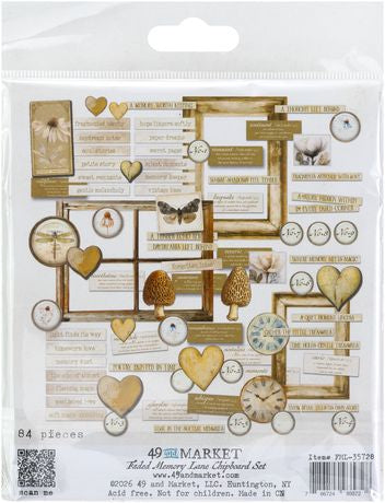 49 and Market Chipboard Set Faded Memory Lane