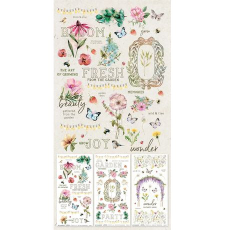 49 and Market Blendable Rub-On Transfer Set 6"X12" From the Garden