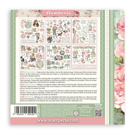 Stamperia Assortment Rub-On 6.1"x6.1" - 6/Pkg House of Roses