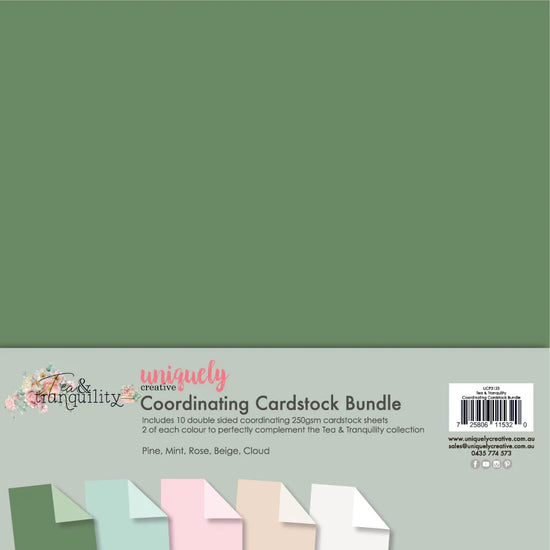 Uniquely Creative TEA & TRANQUILITY COORDINATING CARDSTOCK BUNDLE