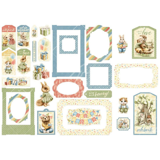 Graphic 45 Die-Cut Assortment Tags & Frames, Hip Hip Hooray