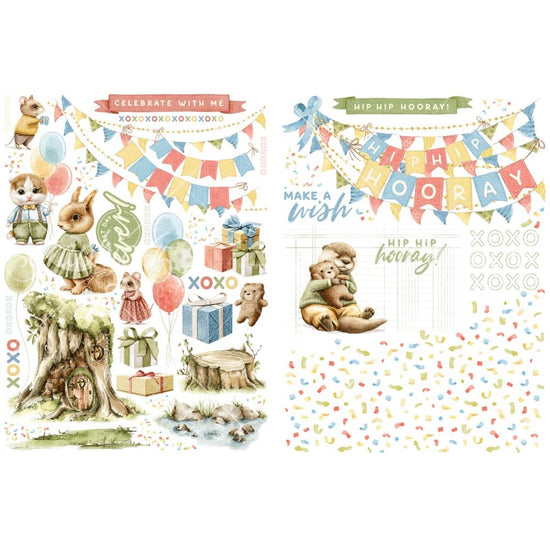 Graphic 45 Rub-On Transfers Hip Hip Hooray