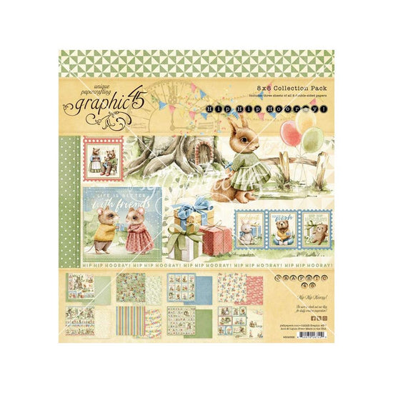 Graphic 45 Collection Pack 8"X8" Hip Hip Hooray