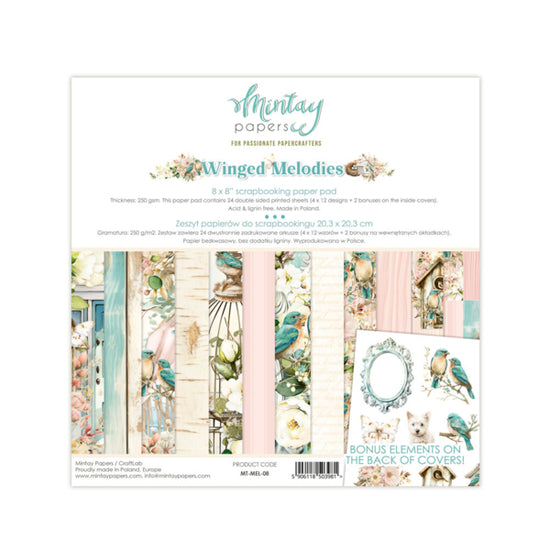8 X 8 PAPER PAD - WINGED MELODIES