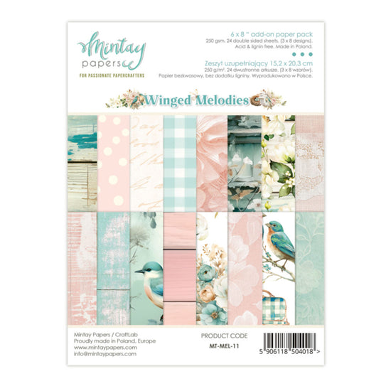 6 X 8 ADD-ON PAPER PAD - WINGED MELODIES