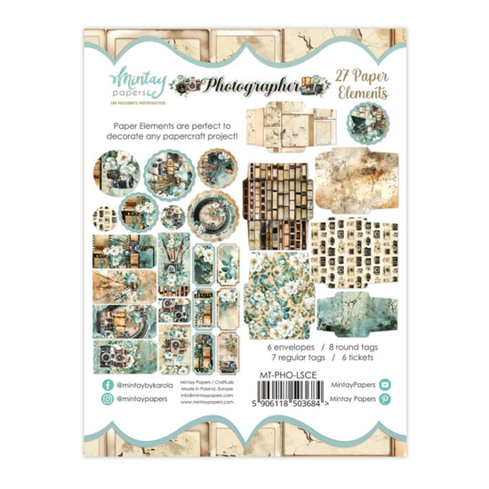 PAPER ELEMENTS - PHOTOGRAPHER , 27 PCS